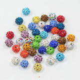 Maxbell 50 Piece Crystal Pave Clay Spacer Ball Beads for Jewelry Making Acid Blue