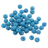 Maxbell 50 Piece Crystal Pave Clay Spacer Ball Beads for Jewelry Making Acid Blue