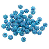 Maxbell 50 Piece Crystal Pave Clay Spacer Ball Beads for Jewelry Making Acid Blue