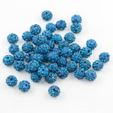 Maxbell 50 Piece Crystal Pave Clay Spacer Ball Beads for Jewelry Making Acid Blue