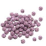 Maxbell 50 Pieces Crystal Pave Clay Spacer Ball Beads for Jewelry Making Purple