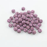 Maxbell 50 Pieces Crystal Pave Clay Spacer Ball Beads for Jewelry Making Purple