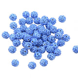 Maxbell 50Piece Crystal Pave Clay Spacer Ball Beads for Jewelry Making Bluish violet