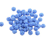 Maxbell 50Piece Crystal Pave Clay Spacer Ball Beads for Jewelry Making Bluish violet