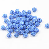 Maxbell 50Piece Crystal Pave Clay Spacer Ball Beads for Jewelry Making Bluish violet