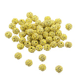 Maxbell 50 Piece Crystal Pave Clay Spacer Ball Beads for Jewelry Making Lemon Yellow