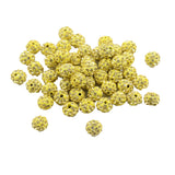 Maxbell 50 Piece Crystal Pave Clay Spacer Ball Beads for Jewelry Making Lemon Yellow