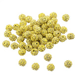 Maxbell 50 Piece Crystal Pave Clay Spacer Ball Beads for Jewelry Making Lemon Yellow