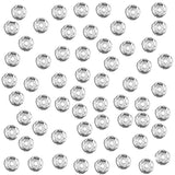 Maxbell 100 Piece Round Rondelle Spacer Bead for Jewelry Making Crafts Silver 6mm