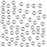 Maxbell 100 Piece Round Rondelle Spacer Bead for Jewelry Making Crafts Silver 6mm