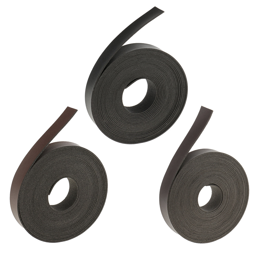Maxbell 5 Meters DIY Leather Straps Strips for Leather Crafts 2cm Wide Black