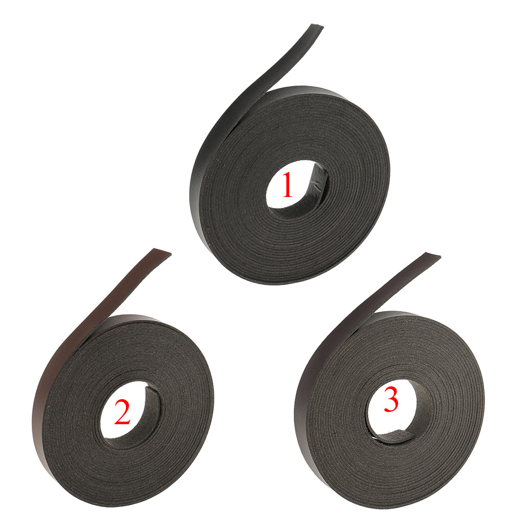 Maxbell 5 Meters Long DIY Crafts Leather Strap Strip 15mm Wide Black