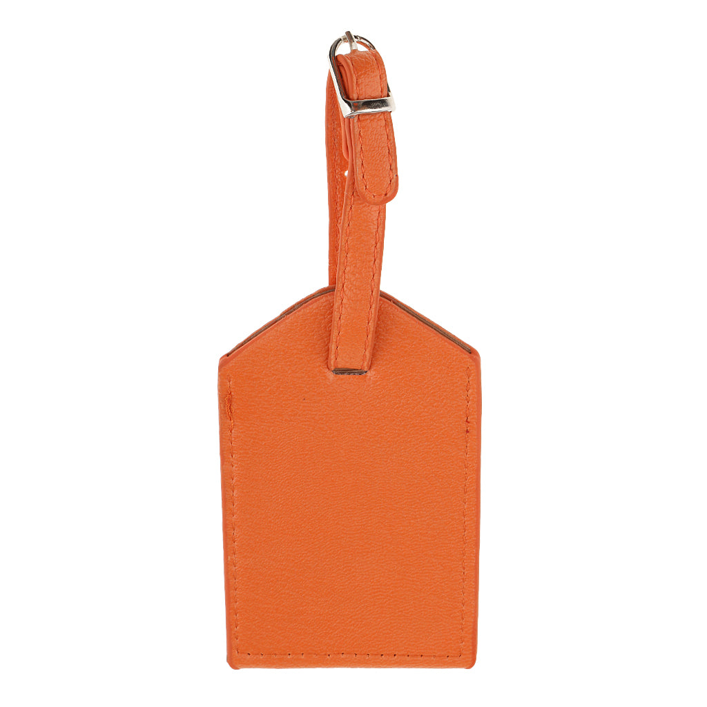 Maxbell 1 Piece PU Leather Luggage Tag Travel Suitcase ID Label Security Tag Orange