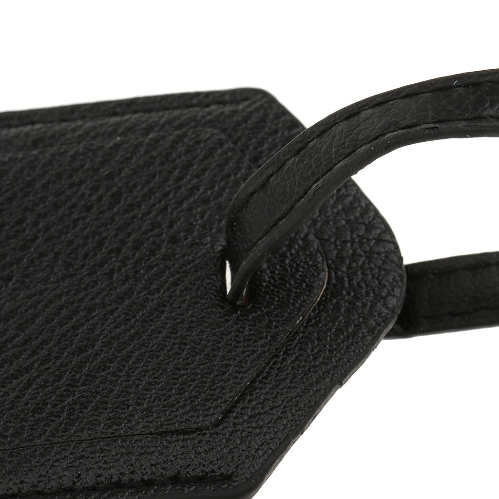 Maxbell 1 Piece PU Leather Luggage Tag Travel Suitcase ID Label Security Tag Black
