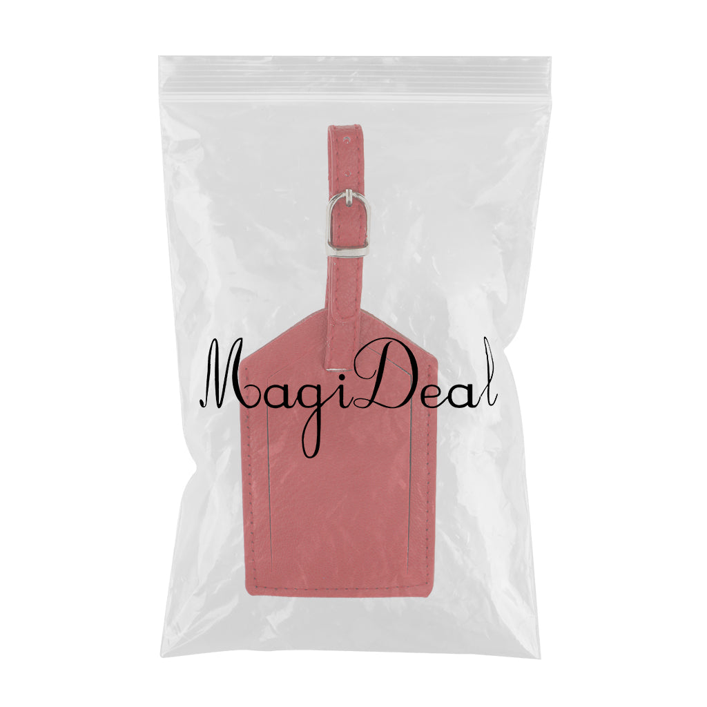 Maxbell 1 Piece PU Leather Luggage Tag Travel Suitcase ID Label Security Tag Red