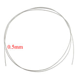 Maxbell 50cm 925 Sterling Silver Round Beading Wire for Jewelry Making 0.5mm