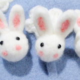 Maxbell 100% Wool Felt Balls Embellishments DIY Jewelry Crafts 6.8 x 5 cm Rabbit