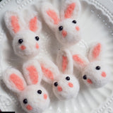 Maxbell 100% Wool Felt Balls Embellishments DIY Jewelry Crafts 6.8 x 5 cm Rabbit