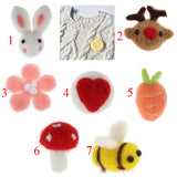 Maxbell 100% Wool Felt Balls Embellishments DIY Jewelry Crafts 6.8 x 5 cm Rabbit