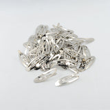 Maxbell 50pcs Rounded Snap Clip Oval Silver Metal Hair Bow Click Barrette DIY 6cm