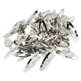 Maxbell 50pcs Rounded Snap Clip Oval Silver Metal Hair Bow Click Barrette DIY 6cm