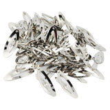 Maxbell 50pcs Rounded Snap Clip Oval Silver Metal Hair Bow Click Barrette DIY 6cm