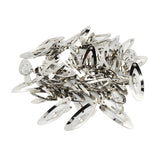 Maxbell 50pcs Rounded Snap Clip Oval Silver Metal Hair Bow Click Barrette DIY 6cm