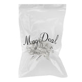 Maxbell 50pcs Rounded Snap Clip Oval Silver Metal Hair Bow Click Barrette DIY 6cm