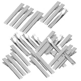 Maxbell 50pcs Assorted Size Flat Single Prong Metal Alligator Hair Clips 76mm