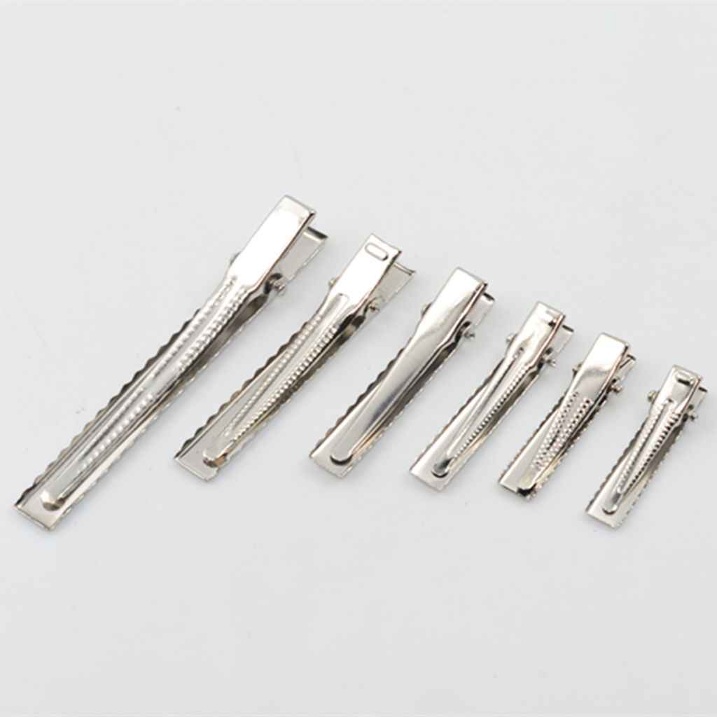 Maxbell 50pcs Assorted Size Flat Single Prong Metal Alligator Hair Clips 35mm