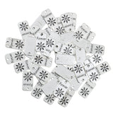 Maxbell 50 Pieces Engraved Retro Pendant Charms Jewelry Making Accessories Silver