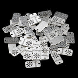 Maxbell 50 Pieces Engraved Retro Pendant Charms Jewelry Making Accessories Silver