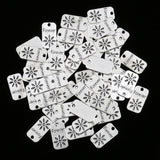 Maxbell 50 Pieces Engraved Retro Pendant Charms Jewelry Making Accessories Silver