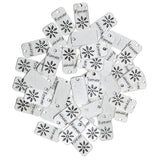 Maxbell 50 Pieces Engraved Retro Pendant Charms Jewelry Making Accessories Silver