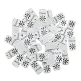 Maxbell 50 Pieces Engraved Retro Pendant Charms Jewelry Making Accessories Silver