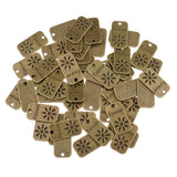 Maxbell 50 Pieces Engraved Retro Pendant Charms Jewelry Making Accessories Bronze