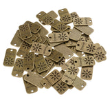 Maxbell 50 Pieces Engraved Retro Pendant Charms Jewelry Making Accessories Bronze