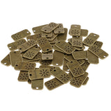 Maxbell 50 Pieces Engraved Retro Pendant Charms Jewelry Making Accessories Bronze