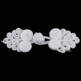 Maxbell 20 Pairs Chinese Knot Frog Buttons with Beads for Cheongsam White