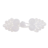Maxbell 20 Pairs Chinese Knot Frog Buttons with Beads for Cheongsam White