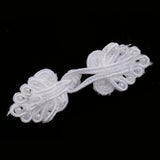 Maxbell 20 Pairs Chinese Knot Frog Buttons with Beads for Cheongsam White