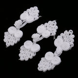 Maxbell 20 Pairs Chinese Knot Frog Buttons with Beads for Cheongsam White