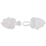 Maxbell 20 Pairs Chinese Knot Frog Buttons with Beads for Cheongsam White