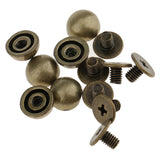 Maxbell 20 Pieces Mushroom Dome Rivets Studs Spikes for Leather Craft Bag 8mm bronze