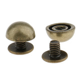 Maxbell 20 Pieces Mushroom Dome Rivets Studs Spikes for Leather Craft Bag 8mm bronze