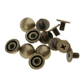 Maxbell 20 Pieces Mushroom Dome Rivets Studs Spikes for Leather Craft Bag 8mm bronze