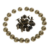 Maxbell 20 Pieces Mushroom Dome Rivets Studs Spikes for Leather Craft Bag 8mm bronze
