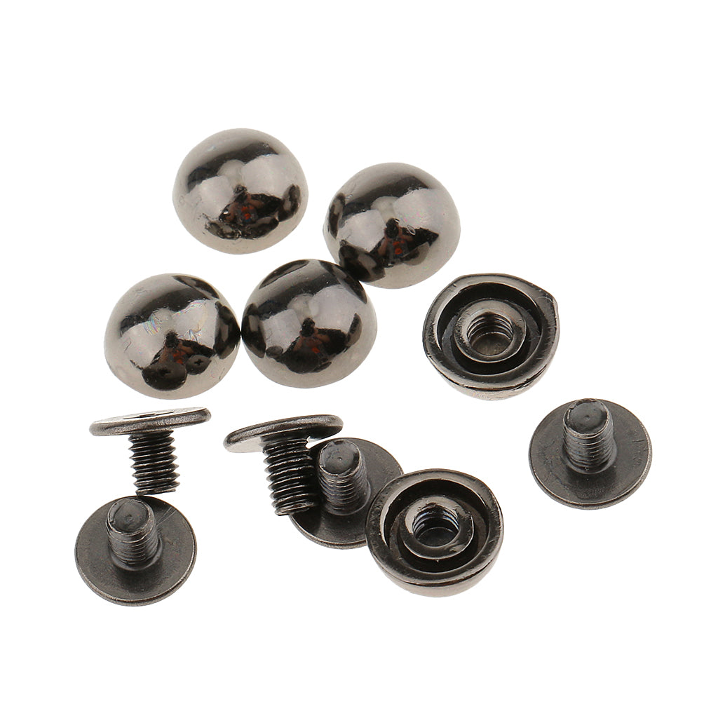 Maxbell 20 Pieces Mushroom Dome Rivets Studs Spikes for Leather Craft Bag 8mm gray