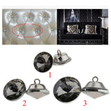 Maxbell 25 Pieces Crystal Buttons for Sofa Headboard Upholstery Decoration 18mm Gray