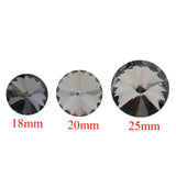 Maxbell 25 Pieces Crystal Buttons for Sofa Headboard Upholstery Decoration 18mm Gray